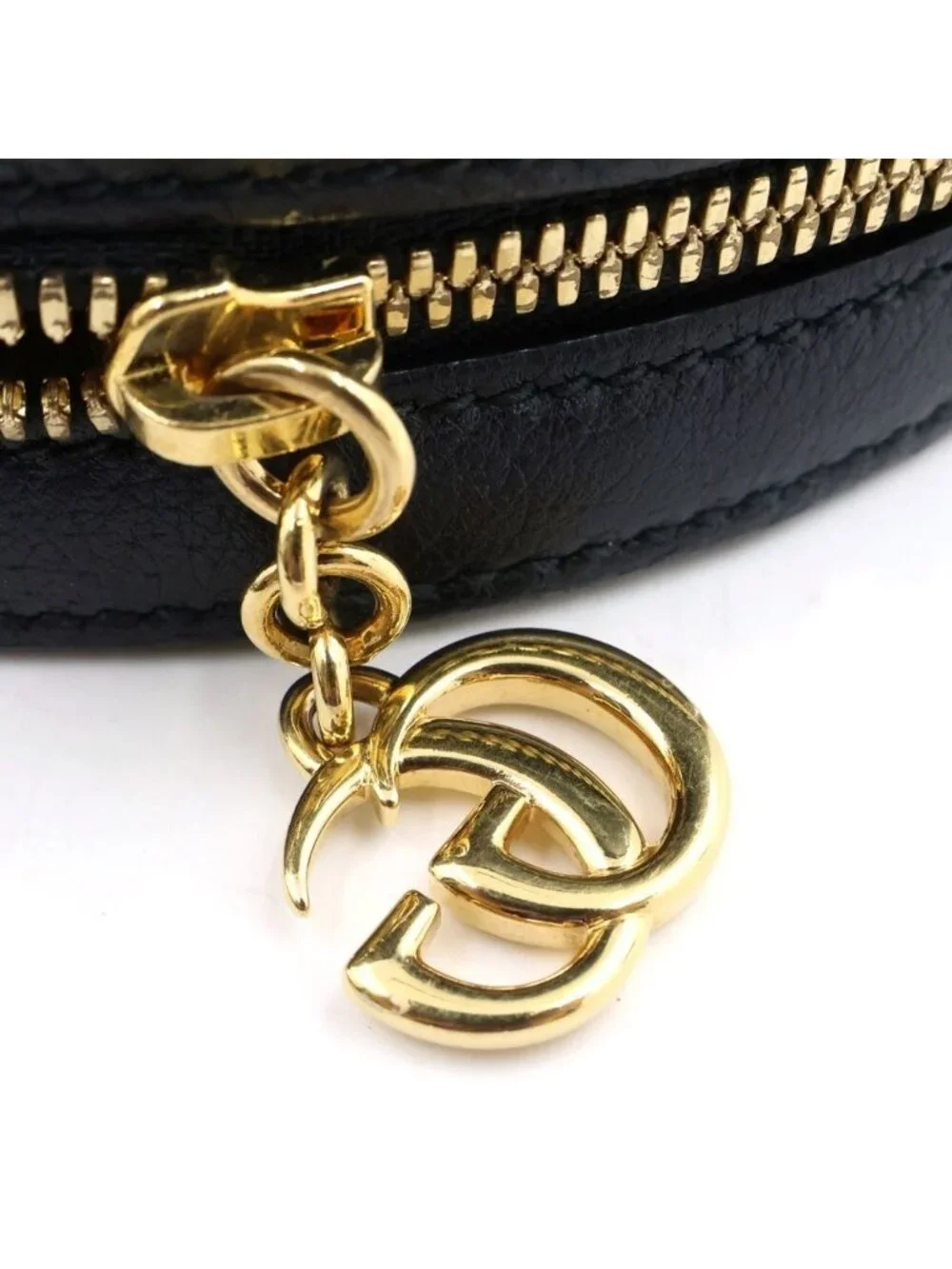 Gucci Ophidia GG Mini Round Shoulder Bag Black Canvas Leather